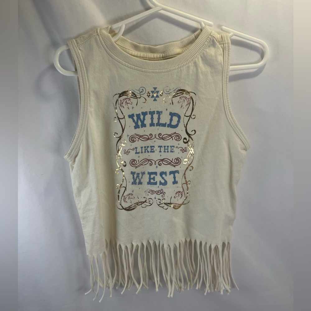 Shyanne Cream Wild West Fringe Tank Top
